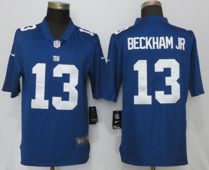 MEN NFL New Nike York Giants #13 Beckham jr Blue 2017 Vapor Untouchable Limited Jersey->new york giants->NFL Jersey